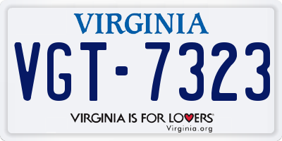 VA license plate VGT7323