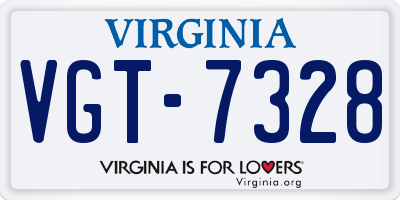 VA license plate VGT7328