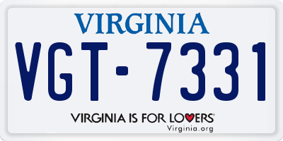 VA license plate VGT7331