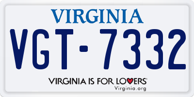 VA license plate VGT7332