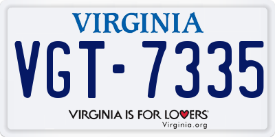 VA license plate VGT7335