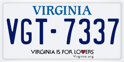 VA license plate VGT7337