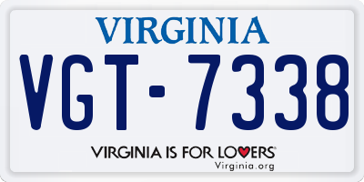 VA license plate VGT7338