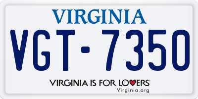 VA license plate VGT7350