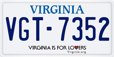 VA license plate VGT7352