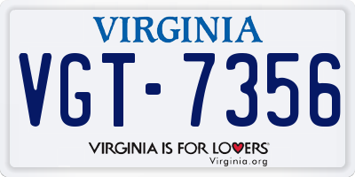 VA license plate VGT7356