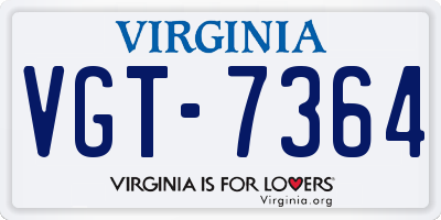 VA license plate VGT7364
