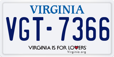 VA license plate VGT7366