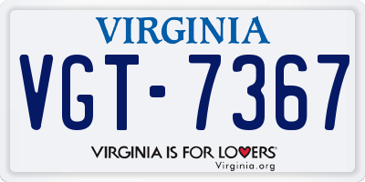 VA license plate VGT7367