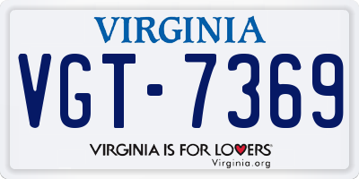 VA license plate VGT7369