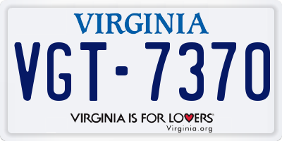 VA license plate VGT7370