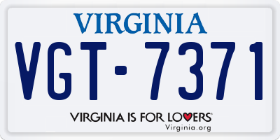 VA license plate VGT7371