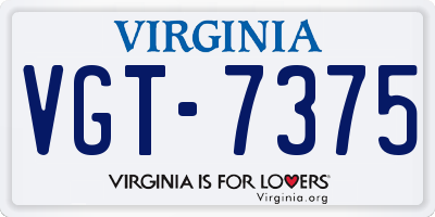 VA license plate VGT7375
