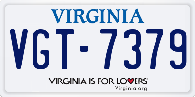 VA license plate VGT7379