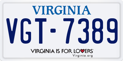 VA license plate VGT7389