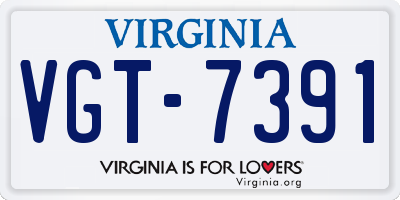 VA license plate VGT7391