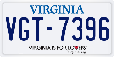 VA license plate VGT7396