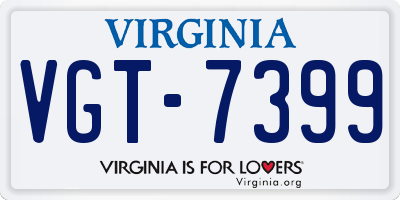 VA license plate VGT7399