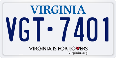 VA license plate VGT7401