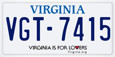 VA license plate VGT7415