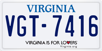 VA license plate VGT7416