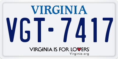 VA license plate VGT7417