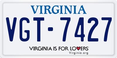 VA license plate VGT7427