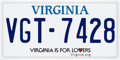 VA license plate VGT7428