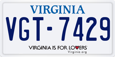 VA license plate VGT7429