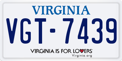 VA license plate VGT7439