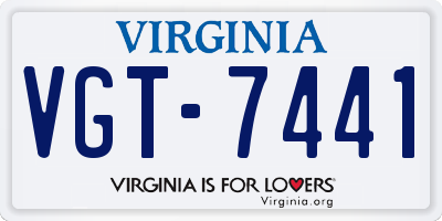 VA license plate VGT7441