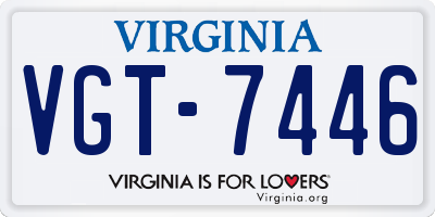 VA license plate VGT7446
