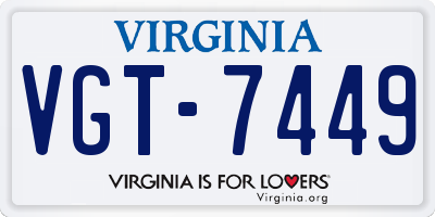 VA license plate VGT7449