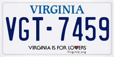 VA license plate VGT7459