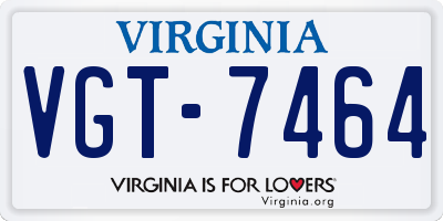 VA license plate VGT7464