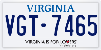 VA license plate VGT7465