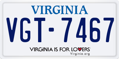 VA license plate VGT7467