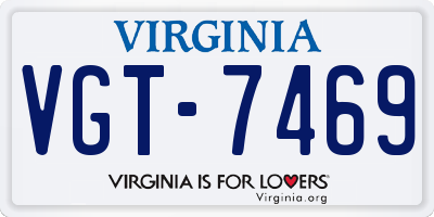 VA license plate VGT7469