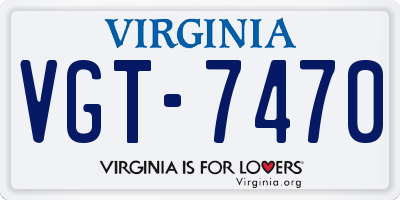 VA license plate VGT7470