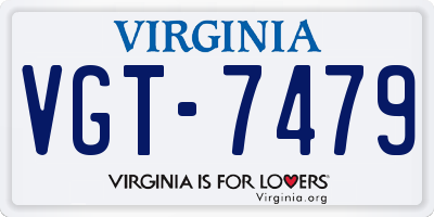 VA license plate VGT7479