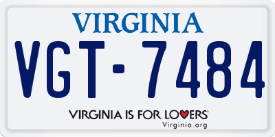 VA license plate VGT7484
