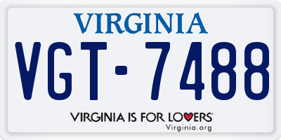 VA license plate VGT7488