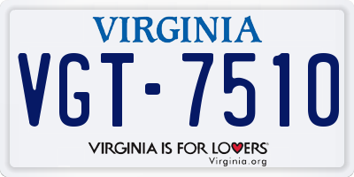 VA license plate VGT7510