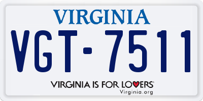 VA license plate VGT7511