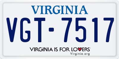 VA license plate VGT7517
