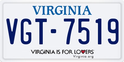 VA license plate VGT7519
