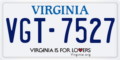 VA license plate VGT7527