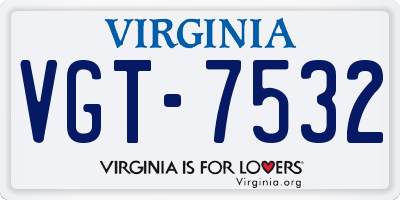 VA license plate VGT7532
