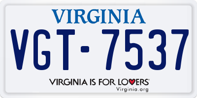 VA license plate VGT7537