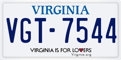 VA license plate VGT7544